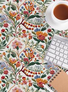 1卷复古深色背景针织彩色花卉植物3D立体仿刺绣墙纸适用于家庭装饰、餐厅、厨房、橱柜、桌椅、房间背景、家庭装修DIY防水防污、易清洁、自粘可撕墙纸墙贴、装修贴纸撕墙板、墙纸、壁纸、春季装饰用品让您的家焕然一新、拉玛装饰贴纸 - 彩色 - 查看 15