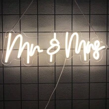 至死/至我们是鬼魂霓虹灯标志用于墙壁装饰，先生或夫人 LED 霓虹灯标志用于婚礼订婚生日周年纪念求婚派对卧室办公室，送给爱人的结婚礼物，派对装饰。