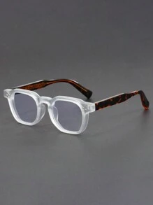 波西米亚复古方形眼镜，女士时尚品牌设计师渐变色铆钉朋克风眼镜，打造街头潮流造型，搭配毛衣夹克、卫衣、连帽衫、皮裤和工装裤，适合夏季海滩度假、户外活动和旅行。 - 彩色 - 查看 1