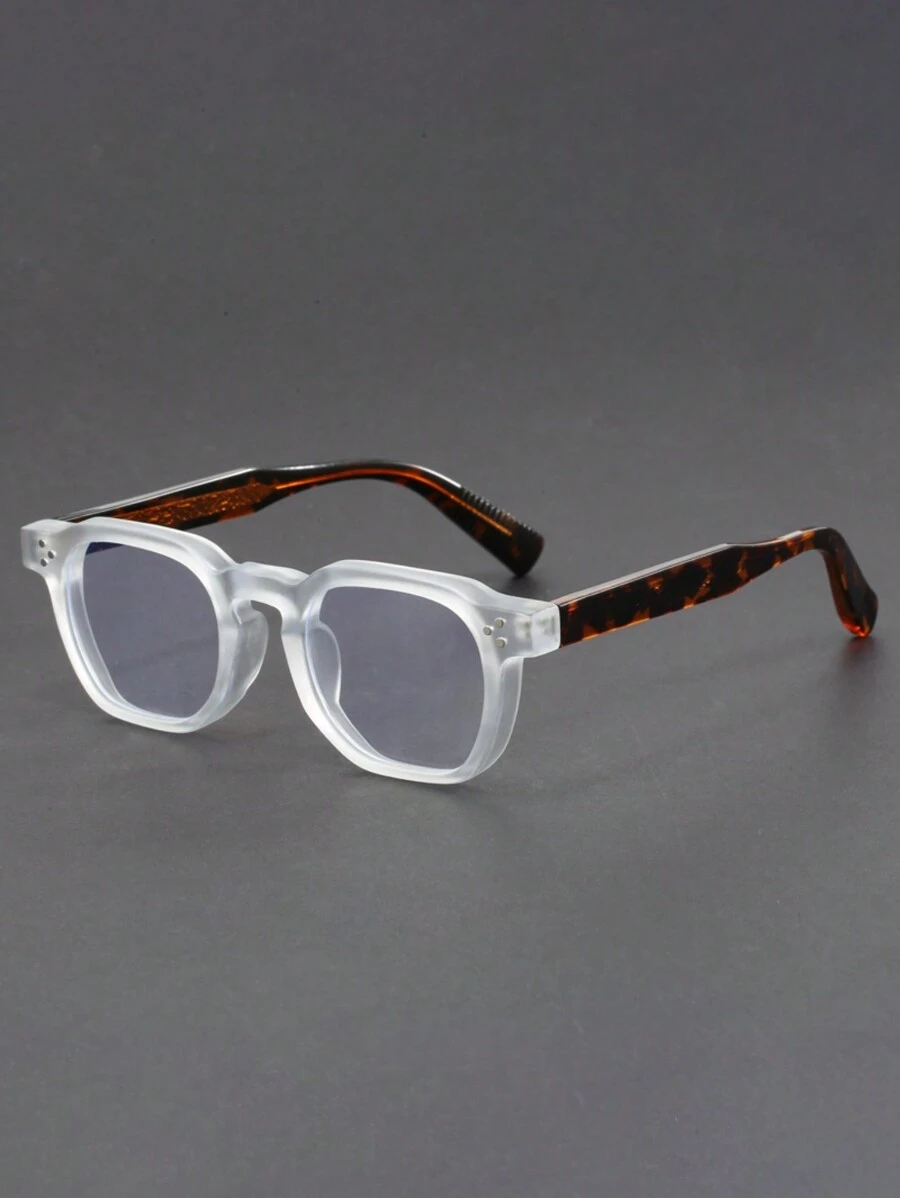 波西米亚复古方形眼镜，女士时尚品牌设计师渐变色铆钉朋克风眼镜，打造街头潮流造型，搭配毛衣夹克、卫衣、连帽衫、皮裤和工装裤，适合夏季海滩度假、户外活动和旅行。 - 彩色 - 查看 1