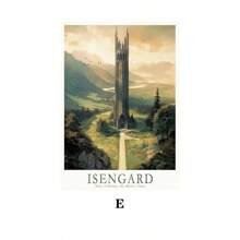 1 件复古旅行海报在世界中心，黑暗森林或坦克塔，电影，墙壁艺术，帆布画，北欧海报，客厅装饰，秋季装饰，乡村油画无框 - 多色 - 查看 17