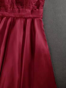 Ladies Satin Elegant Lace Fabric Wedding Dresses Bridal Shower Dresses