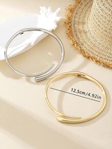 1pc Exquisite Minimalist Metal Short Choker Necklace, Single Layer Water Drop Design Neck Collar, Niche Luxury Jewelry, Birthday Gift For Best Friend - Collar - View 5