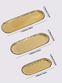 1 件不锈钢椭圆形调色板托盘配件普通珠宝收纳托盘，房间，家居，卧室，浴室，房子，粉色房间，客厅装饰，旅行用品，礼品袋，礼品餐桌装饰，木制托盘，旧钱风格，花瓶，盘子，木制托盘，盘子，咖啡桌，装饰托盘，餐桌装饰，家居装饰品，黑色装饰品，沙发扶手托盘，波西米亚风格，适合假日海滩，浴室系列，卧室系列，大容量 - 彩色 - 查看 3