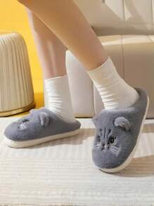 灰色-猫咪拖鞋舒适居家简约大方时尚可爱居家拖鞋居家鞋地板拖男女情侣同款拖鞋