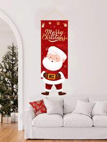 1 件圣诞节聚酯纤维横幅，圣诞快乐门挂旗，圣诞老人图案横幅背景门装饰圣诞节派对用品户外和室内装饰家居装饰圣诞装饰，万圣节，万圣节装饰 - 聖誕老公公 - 查看 5