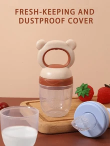 KUNT 1 pieza Alimentador de fruta con forma de oso de bebé hecho de silicona, bolsa de malla de silicona chupete, bolsa de alimentación de fruta para bebés para uso diario - Multicolor - Ver 9