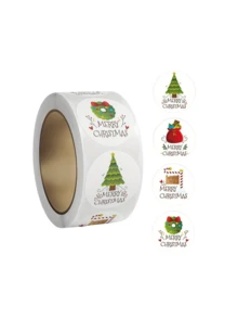 1 cái, 500 cái/cuộn Nhãn dán Giáng sinh vui vẻ, Phong bì tiệc ngày lễ Văn phòng phẩm Nhãn thẻ Quà tặng Nhãn dán niêm phong - Nhiều màu - Xem 7