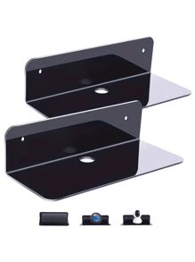 4 件亚克力壁架、显示器架、壁挂式亚克力相框工艺收藏品书籍展示架、亚克力悬挂式收纳架适用于厨房客厅浴室、家居装饰、房间装饰、墙壁装饰 - 彩色 - 查看 2