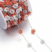 39.37 英寸不锈钢花朵串珠链，适用于 DIY 项链、手链、珠宝制作用品 - 不銹鋼/39.37英寸 - 查看 11