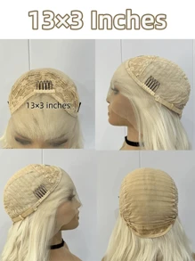Silver Grey Braided Synthetic Lace Front Wig For Women Natural Black Braided Wig 13*3 HD Transparent Lace Front Wigs With Baby Hair Heat Resistant Synthetic Wigs For Daily Party Cosplay Halloween Christmas 180% Density Glueless 24 Inches Braided Wig - silver grey - View 7