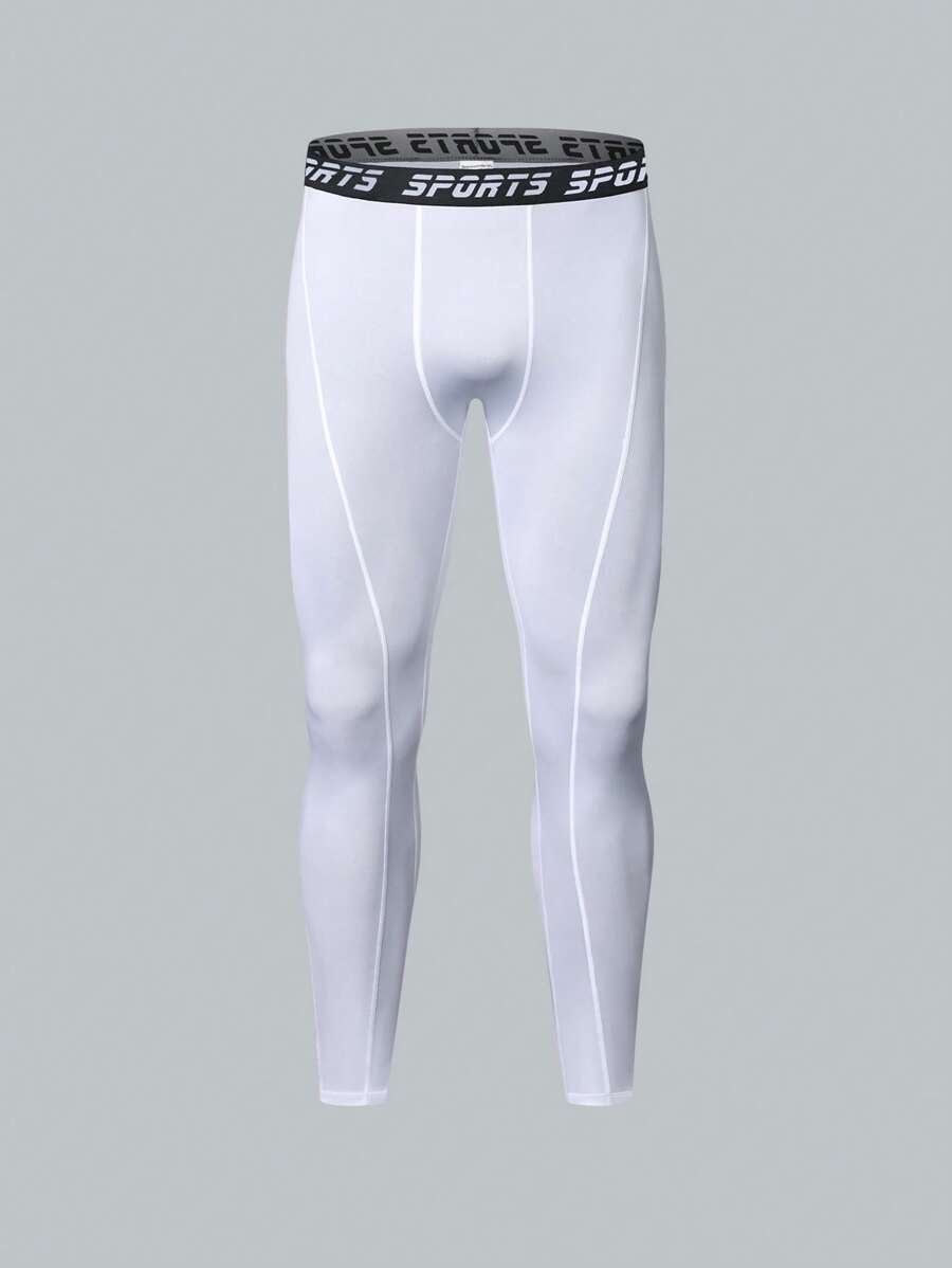 Compression Pants Quick Dry Active Base Layer Tights Workout Running Leggings - White - View 1