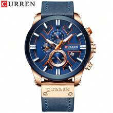 Relógio de Pulso Masculino CURREN Cronógrafo com Função de Data Automática, Marca de Luxo Superior, À Prova D'Água, Original, Moda Esportiva Militar do Exército, Quartzo, Presente Masculino 8346