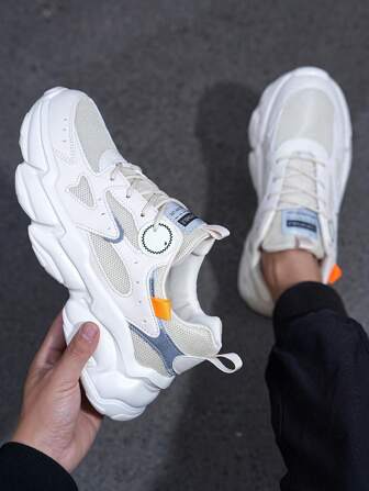 Men's Outdoor Spring/Autumn Attractive Comfortable Breathable Anti-Slip Durable Colorblock Sports Casual Sneakers, Chunky Sneakers