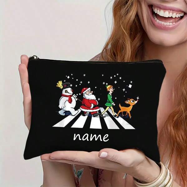 Sac de rangement pour maquillage/cosmétiques personnalisé avec impression numérique, fermeture éclair. Trousse de rangement pour maquillage. Cadeau de Noël, Nouvel An, Saint-Valentin, ambiance bohème