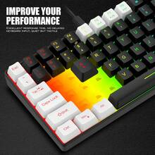 Bàn phím màng RGB khối màu đen trắng G84, kết nối USB có dây cho máy tính để bàn và máy tính xách tay - màu đen - Xem 12