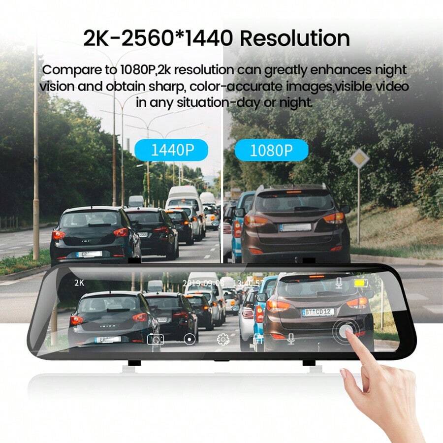 Dashcam Touch Gps Wifi Touch 12 Inch Night Vision Car Dvr Dash Cam