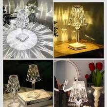 Đèn bàn trang trí pha lê Rhinestone sạc thời trang, đèn LED cạnh giường ngủ tạo không khí sáng tạo - Nhiều màu - Xem 9