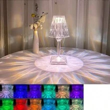 Đèn bàn trang trí pha lê Rhinestone sạc thời trang, đèn LED cạnh giường ngủ tạo không khí sáng tạo - Nhiều màu - Xem 2