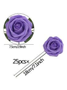 Nejlue Artificial Flowers/Plants1111 Home & Living 25 件/盒人造玫瑰花，假泡沫花，现代简约北欧风格，适用于室内外婚礼装饰 DIY 花环材料，新娘手捧花，家庭、餐厅、教室、办公室、酒店、餐厅、办公桌、卧室、生日派对装饰材料、情人节和新年圣诞节节日礼物装饰品 - 紫色 - 查看 9