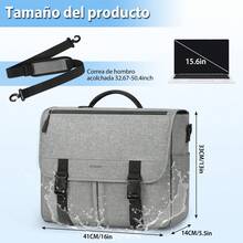 Portafolios Para Hombre y Mujer Funda Para Laptop 15.6 Pulgadas Impermeable,Bolsa Maletin para laptop Grande Capacidad - Gris - Ver 2