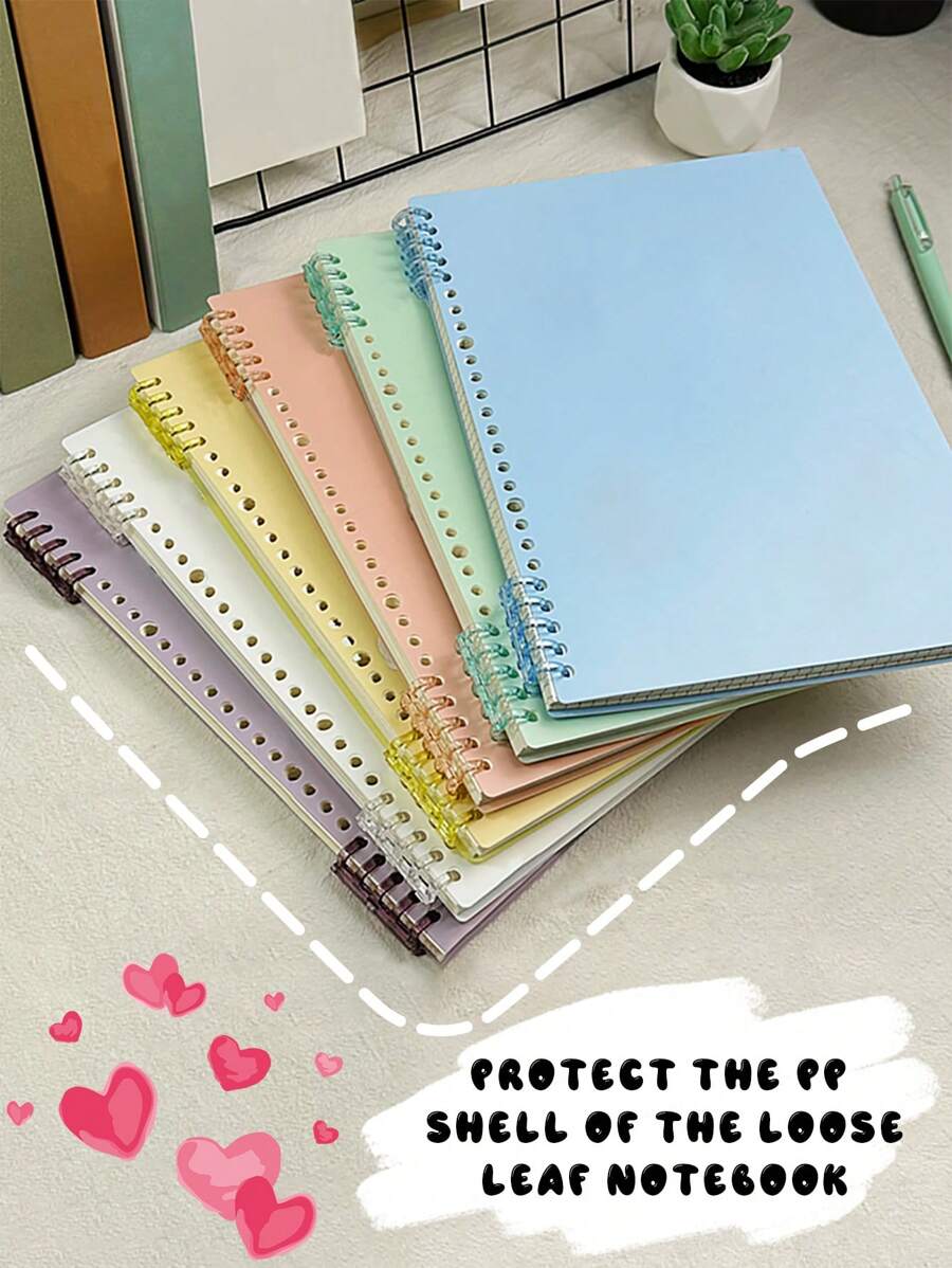 1 Pair Solid Color Waterproof, Anti-Stain Loose Leaf Covers, Available In Multiple Sizes, Colored Loose Leaf Covers, Different Specifications A5/B5/A4 Loose Leaf Covers Back To School,Back To School,School Supplies - Multicolor - View 1
