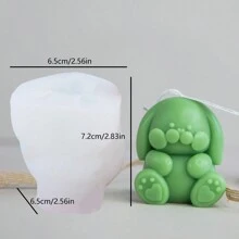 1 件可爱垂耳兔形 DIY 硅胶模具 - 白色 - 查看 2
