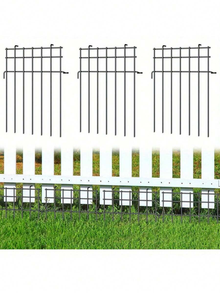 25 Panels Animal Barrier Fence For Dogs, Rustproof Metal Anti Doggie