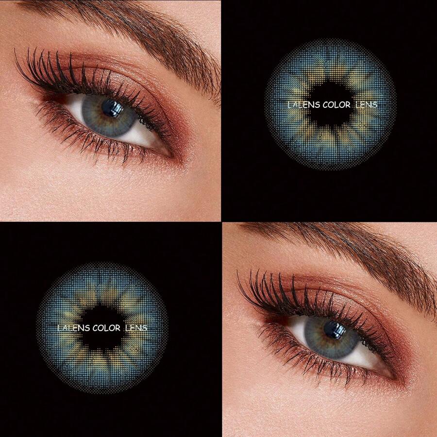Farbige Kontaktlinsen Blau Bei Braunen Augen Lalens Paar blau schimmernde farbige Kontaktlinsen mit Dioptrien