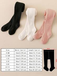 3 件套婴儿和儿童纯色紧身裤，舒适合身，时尚风格，适合日常穿着