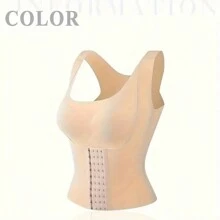 1pc 3-In-1 Women's Waist Trainer & Shapewear - Nylon Body Sculpting Corset For Tummy Control, Fitness Training Gear For Running, Weightlifting, Boxing, All Seasons - Multicolor - View 18