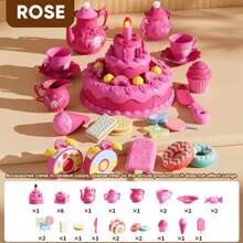 Bộ đồ chơi cắt bánh giả, đồ chơi kẹo nến thổi chân thực cho bé, quà tặng sinh nhật. Bao gồm bộ bánh đầy đủ và phụ kiện tiệc trà: ấm trà, cốc, đồ ăn, đồ tráng miệng giả (không bao gồm pin, phụ kiện màu ngẫu nhiên) - Nhiều màu - Xem 9