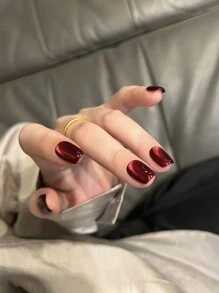 MISS SHAKA 2024秋冬季网络红人爆款猫眼胶，新款白色配红色玻璃珠，猫眼胶指甲油，美甲沙龙特供美甲 - 彩色 - 查看 4