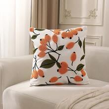 1 vỏ gối trang trí thêu hoa - trái cam - Xem 7