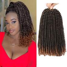 Spring Twist Hair 8 Inch 6 Packs Spring Twists Crochet Hair Synthetic Bouncy Spring Twist Braiding Hair Fluffy Bomb Twist Hair Extensions - 1B/30 - Xem 1