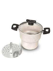 Non-Stick Couscous Pot With Glass Lid 14cm - Granite - View 3