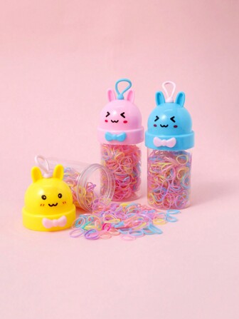 1 盒可爱兔子儿童一次性弹性发带，厚实多彩，坚固耐用发带，婴儿发饰