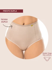 KIT 4 Panties Shaping Belt High Waist Double Front High Waist Comfort Thong Women's Lingerie - 彩色 - 查看 6