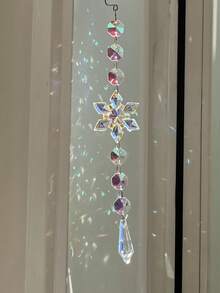 1 件 AB 色圣诞亚克力雪花悬挂水晶棱镜球灯吊坠家居圣诞树 DIY 装饰圣诞新年派对用品节日礼物，圣诞节 - 彩色 - 查看 6