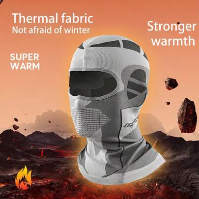 Warm Bicycle Cap, Breathable Unisex Elastic Sports Neck Warmer Gaiter, Velvet Motorcycle Full Face Mask Windproof Scarf Helmet Balaclava, Winter