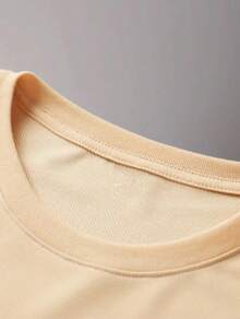 Women's Casual T-Shirt Oversized Plain Shirt 100% Cotton Premium Blouse New Arrival - 米色 - 查看 2