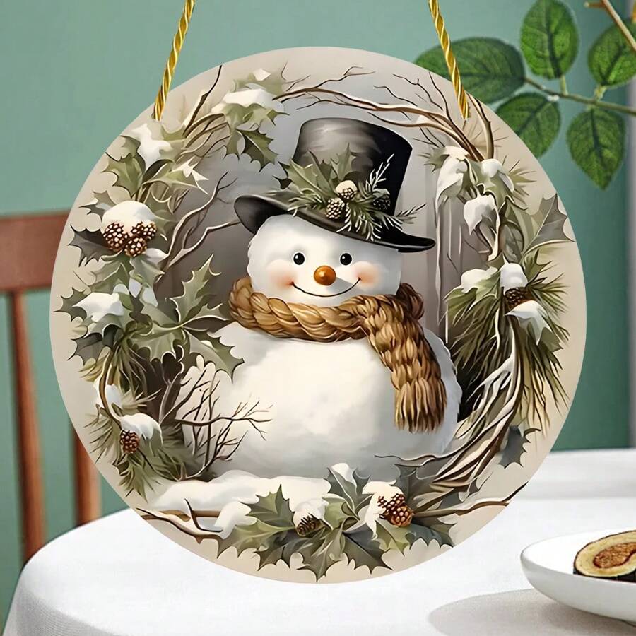1/2pcs Christmas Snowman Acrylic Sun Catcher, 2D Colorful Round Window Hanging Decor For Yard, Garden, Room, Dining Area, Christmas Gift Home Decor Christmas Decorations Room Decor - Multicolor - View 1