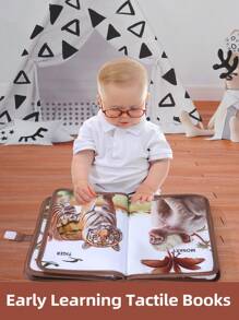 1pc Infant Animal Farm Touch & Feel Book, Realistic Animal Fur Textures, Baby's Hands Touch Nature, Infant Cognitive Toy, Tear-Resistant 3D Early Education Touch & Feel Book, Baby Christmas, Halloween, Thanksgiving Gift - Multicolor - View 6