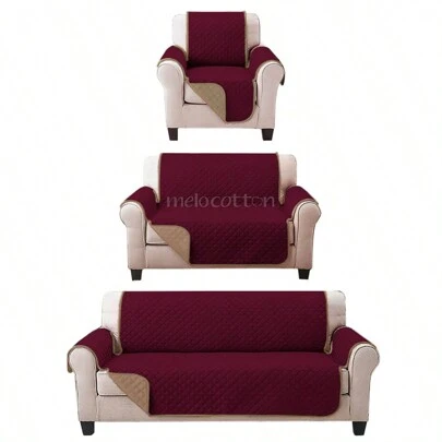 Juego de Protector Cubre Sala Doble Vista Capitonado, Incluye: Protector de Sofá, Love Seat y Sillón Individual.