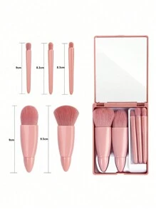 5件套便携式化妆刷套装，带镜子，盒装化妆刷套装，多功能散粉刷，腮红刷（带镜子盒），迷你多功能散粉刷，粉底刷，眼影刷，晕染刷，美妆工具套装，化妆刷套装，化妆刷套装，化妆刷套装，全套化妆刷，化妆刷套装，全套化妆工具，化妆刷套装，化妆刷套装，化妆礼盒套装