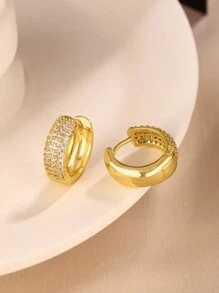 1 Paar klassische Zirkonia Creolen Ohrringe Damenschmuck für Frauen 925 Sterling Silber vielseitige Ohrringe Edel Schmuck Geschenke für Mädchen für den täglichen Gebrauch, Verabredungen, Dekoration für Abschlussball und Partys