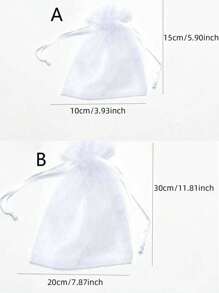 10pcs Fruit Protection Net Bag, Anti-Bird Mesh Net Bag For Fig, Persimmon, Strawberry, Blueberry And Cherry - White - View 2