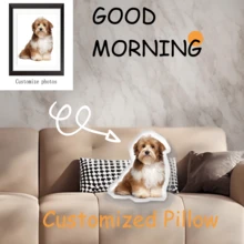 Cojín personalizado con foto de mascota - Patrón personalizado de perro y gato, tela suave y acolchada, regalo perfecto para entusiastas de las mascotas en cumpleaños, Día de San Valentín, Acción de Gracias y Navidad