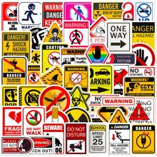 50PCS Warning Slogans Stickers Vinyl Aesthetics Stickers For Scrapbooking, Diary, Laptop, Bumper, Skateboard, Water Bottle, Computer, Phone, Cartoon, Hard Hat, Car Stickers And Decals