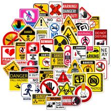 50PCS Warning Slogans Stickers Vinyl Aesthetics Stickers For Scrapbooking, Diary, Laptop, Bumper, Skateboard, Water Bottle, Computer, Phone, Cartoon, Hard Hat, Car Stickers And Decals